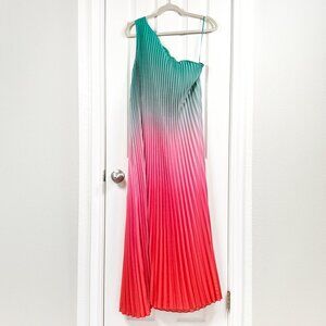 strapless open back dress Fleur Pleated Gown | Magenta